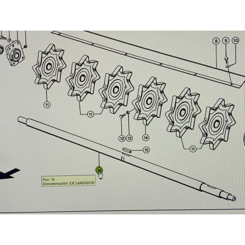 Eje Lanza-pajas Claas, Ref. 7342921
