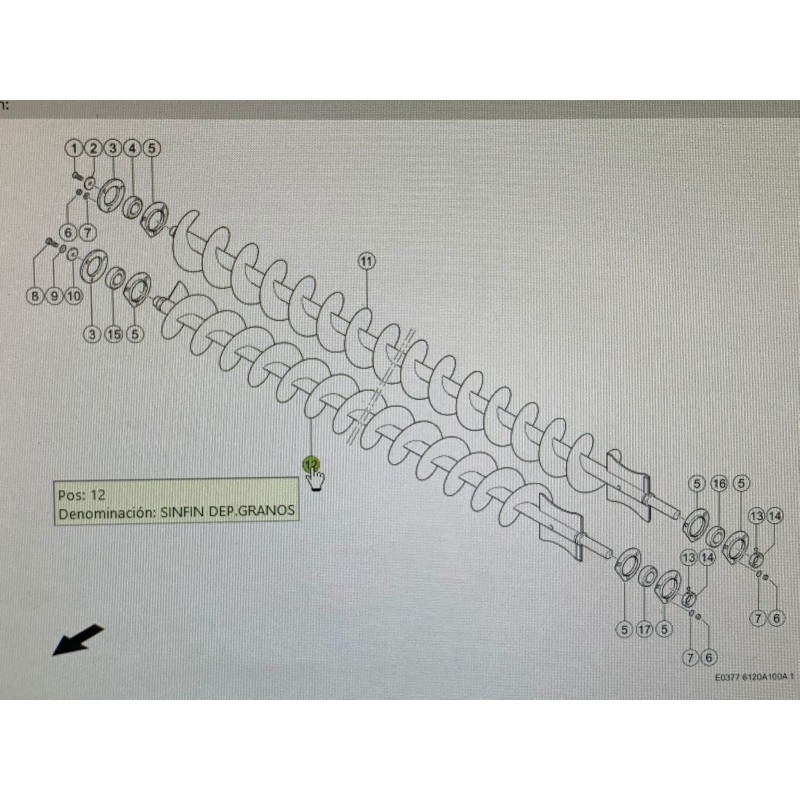 Sifin Descarga grano Claas, Ref. 5071290