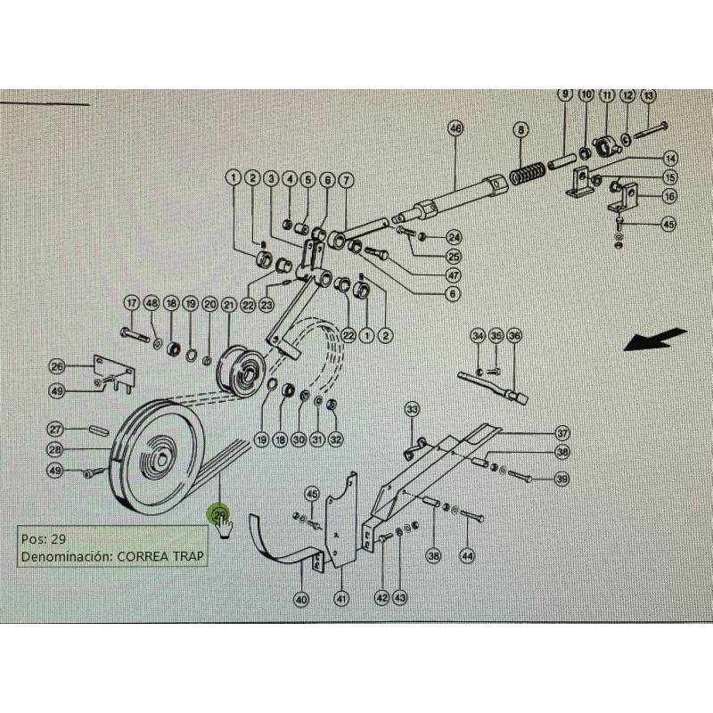 CORREA ACC. DESCARGA CLAAS, REF. 6672500